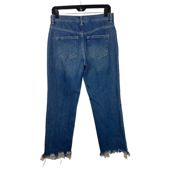 COPY - NEW We the Free People Maggie Straight Leg Jeans 26 Raw Hem Mid Rise But… - Picture 3 of 12